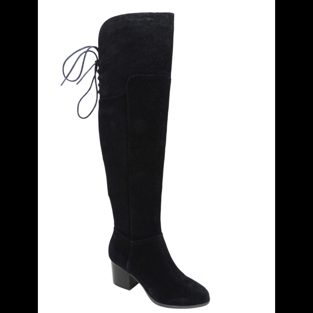 Aldo Black Suede Jeffres Over The Knee Boot